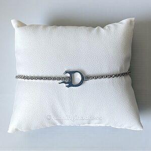 Rare Christian Dior D Flame CD Crystal Link Silver Tennis Bracelet John Galliano